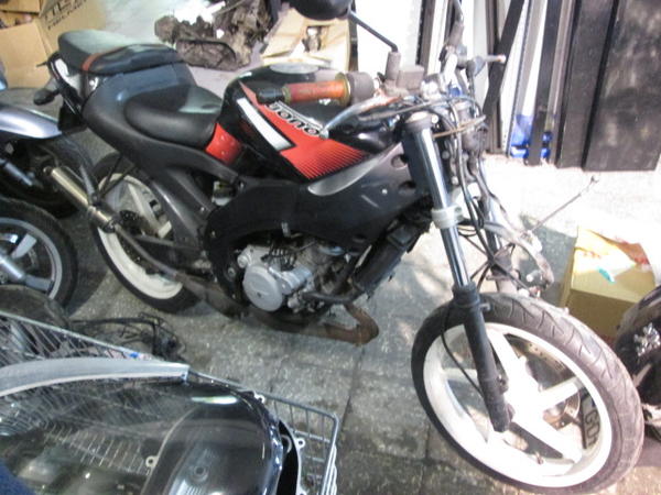 Right side of an Aprilia RS 50 Tuono for scrapping