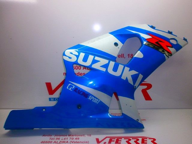 CARENADO DERECHO de repuesto de una moto SUZUKI GSX 600 R 2002