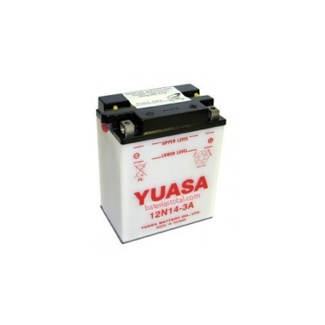 Bateria para moto o ciclomotor marca YUASA modelo 12N14-3A de 12v 14Ah