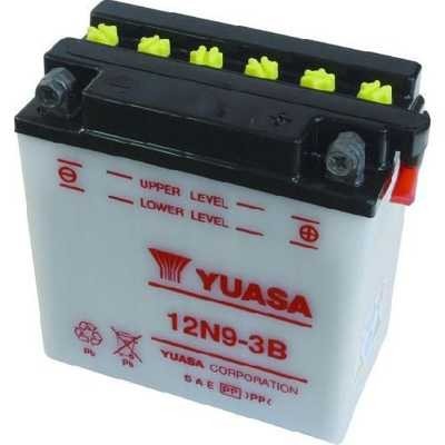 Bateria para moto o ciclomotor marca YUASA modelo 12N9-3B de 12v 9Ah