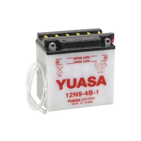 Battery for scooter or moped brand YUASA model 12N9-4B-1 of 12v 9Ah.
