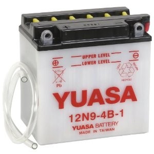 Battery for scooter or moped brand YUASA model 12N9-4B-1 of 12v 9Ah.