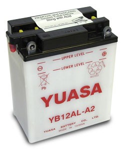 Bateria para moto o ciclomotor marca YUASA modelo YB12AL-A2 de 12v 12Ah