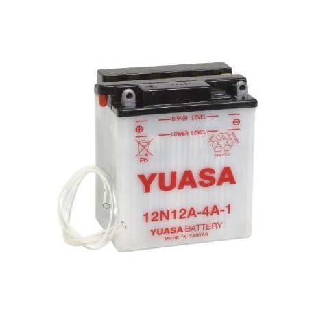 Bateria para moto o ciclomotor marca YUASA modelo 12N12A-4A-1 de 12v 12Ah
