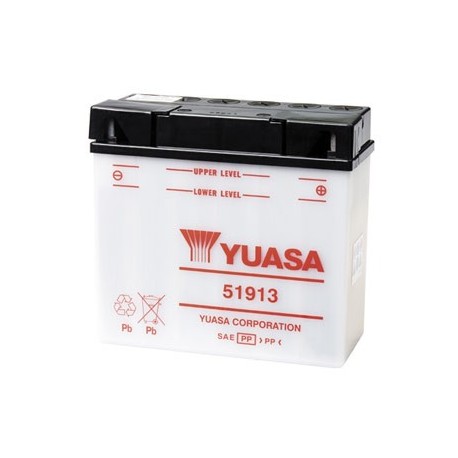 Bateria para moto o ciclomotor marca YUASA modelo 51913 de 12v 19Ah
