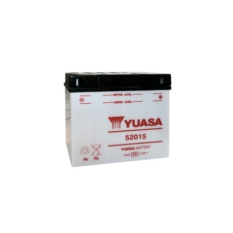 Bateria para moto o ciclomotor marca YUASA modelo 52015 de 12v 20Ah