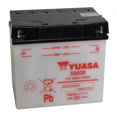 Bateria para moto o ciclomotor marca YUASA modelo 53030 de 12v 30Ah