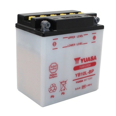 Battery for scooter or moped model brand YUASA 12V 12Ah YB10L-BP.