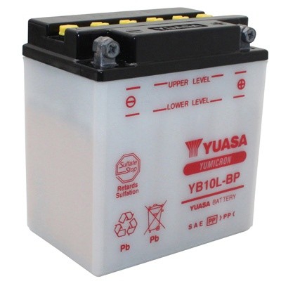 Battery for scooter or moped model brand YUASA 12V 12Ah YB10L-BP.