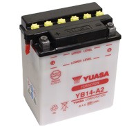 Battery for scooter or moped brand YUASA Model YB14-A2DE 12v 14Ah.
