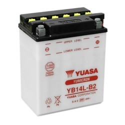 Bateria para moto o ciclomotor marca YUASA modelo YB14L-B2 de 12v 14Ah