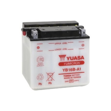 Bateria para moto o ciclomotor marca YUASA modelo YB16B-A1 de 12v 16Ah