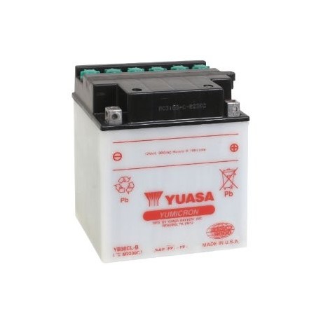 Bateria para moto o ciclomotor marca YUASA modelo YB30CL-B de 12v 30Ah