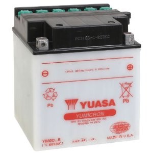 Battery for scooter or moped model brand YUASA 12V 30Ah YB30CL-B.