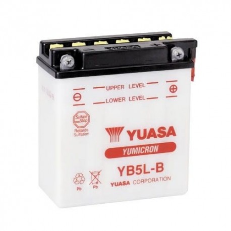 Bateria para moto o ciclomotor marca YUASA modelo YB5L-B de 12v 5Ah