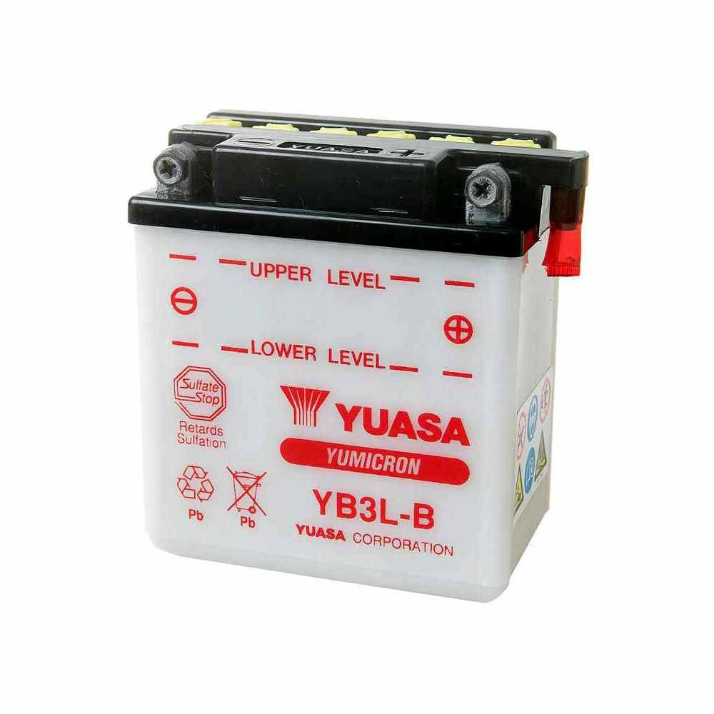 Bateria para moto o ciclomotor marca YUASA modelo YB3L-B de 12v 3Ah