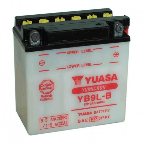 Battery for scooter or moped model YB9L brand YUASA 12V-9Ah B.