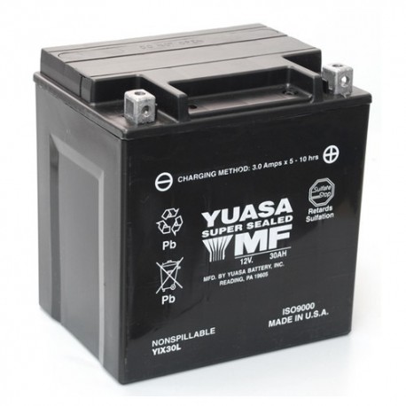 Battery for scooter or moped brand YUASA 12V 30Ah YIX30Lde model.