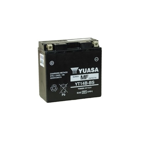 Bateria para moto o ciclomotor marca YUASA modelo YT14B-BS de 12v 12Ah