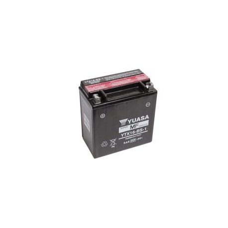 Battery for scooter or moped brand YUASA YTX16-BS-model 1of 12v 14Ah.
