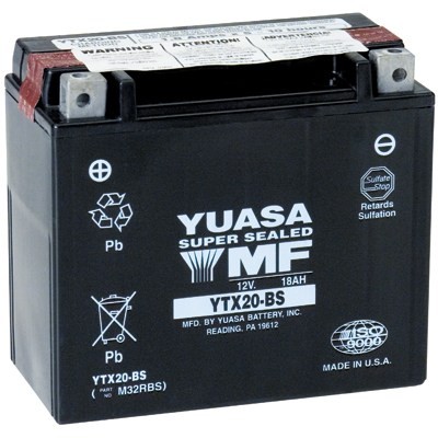 Bateria para moto o ciclomotor marca YUASA modelo YTX20-BS de 12v 18Ah