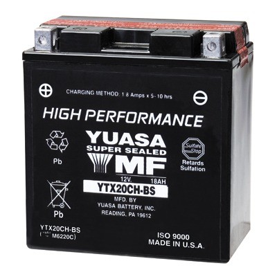 Bateria para moto o ciclomotor marca YUASA modelo YTX20CH-BS de 12v 18Ah