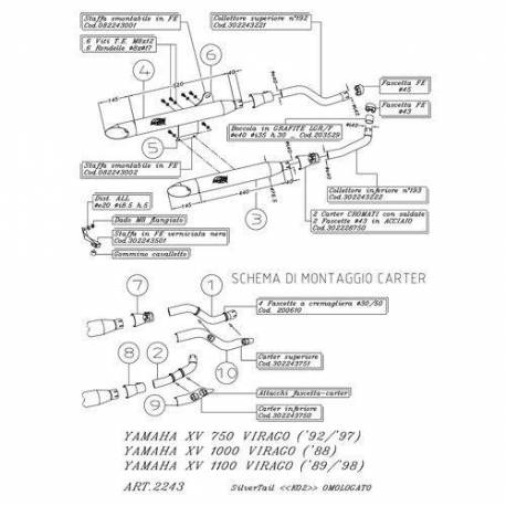 Leovince Exhaust XV 750 Virago 92-00 / XV 1000 86-88 / XV 1100 89-98 SilverTail K02