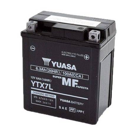Battery for scooter or moped brand YUASA 12v model YTX7L-BSDE 6Ah.