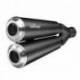 Exhaust Leovince Gp Duals Yamaha XSR 700/XTribute stainless steal black 15128FBK
